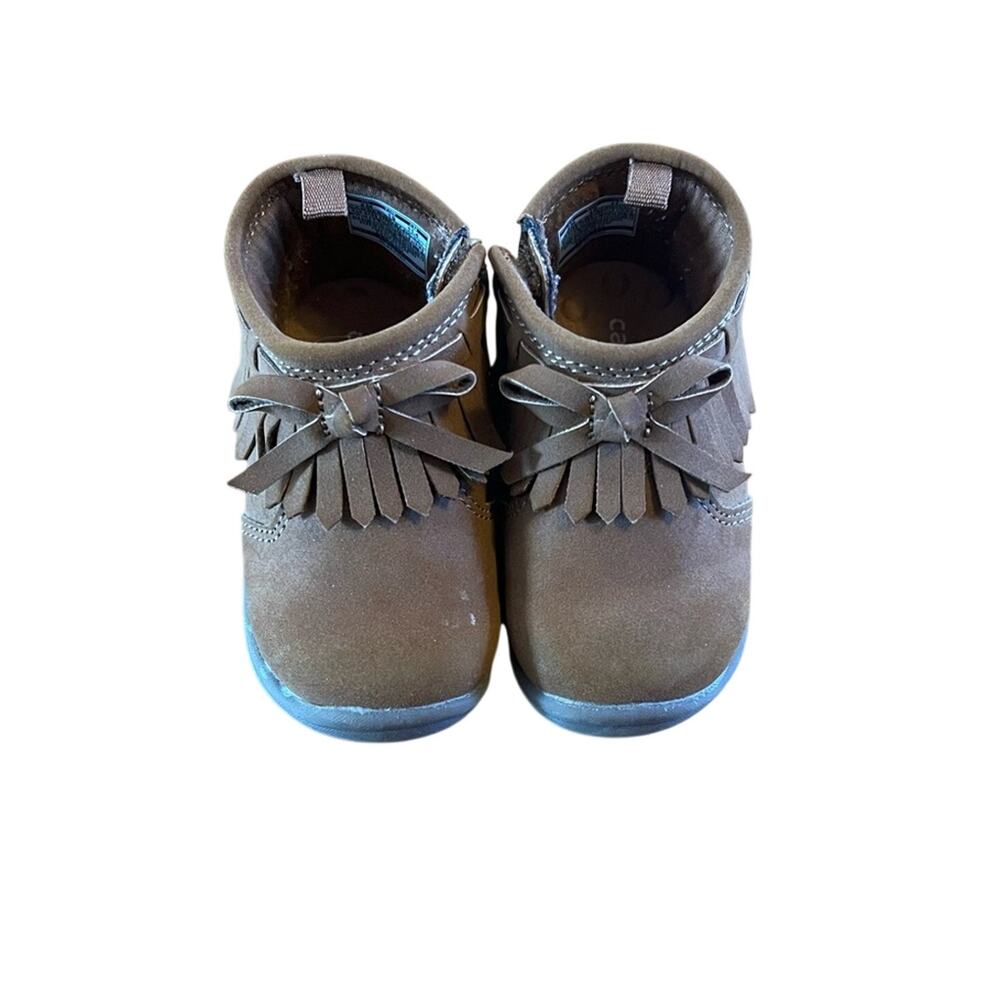 Carter's Tan Fringe Boots Bow Accent | Toddler Size 4